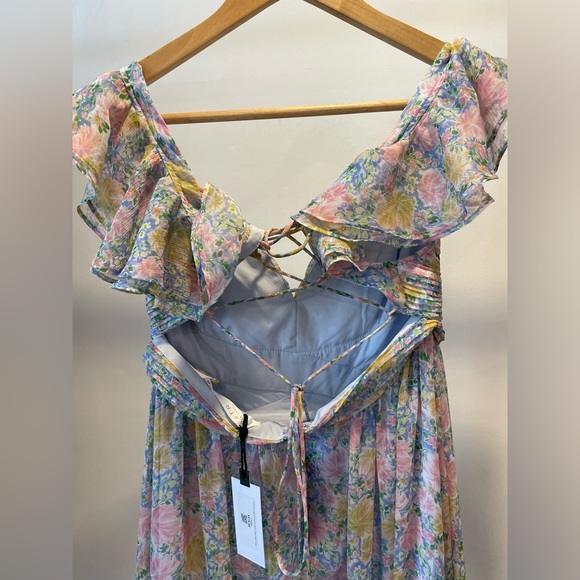 ASTR THE LABEL PRIMROSE DRESS BLUE PINK FLORAL - Picture 6 of 6